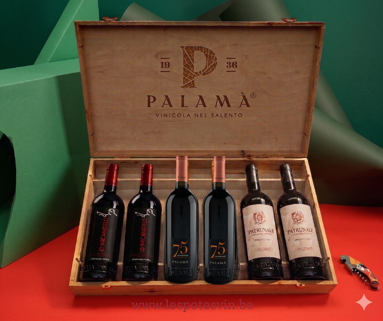 Coffret Prestige Vinicola Palama - Puglia - 6 btl. Bois