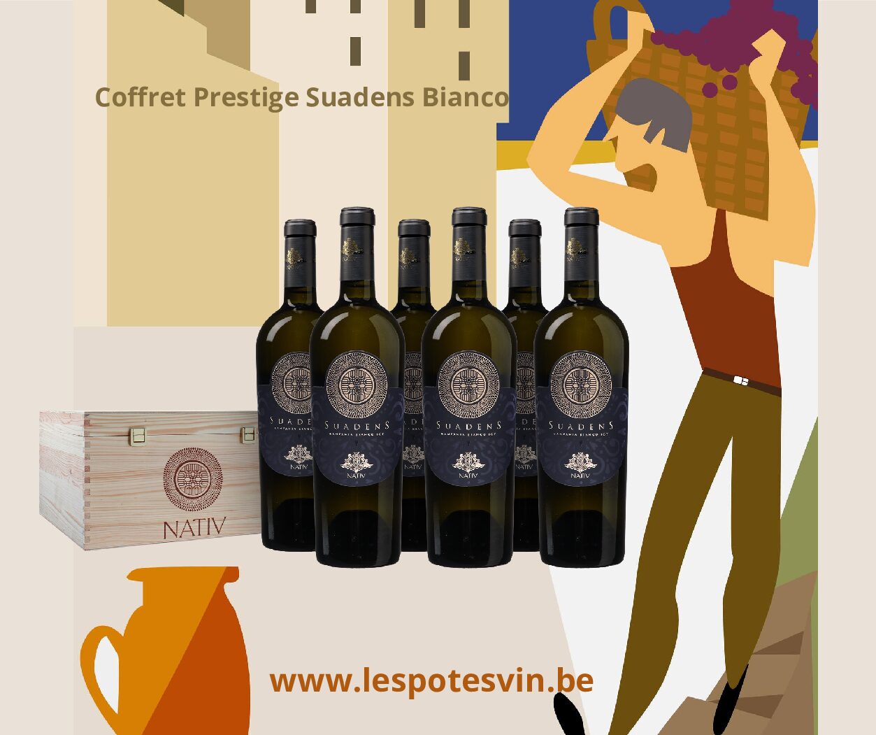 Coffret Suadens bianco | NATIV | Campania - 6 btl. Bois