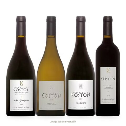 Domaine Coston, carton découverte : Les Garigoles, Arbouissas blanc, Arboussas rouge et Terrasses du Larzac