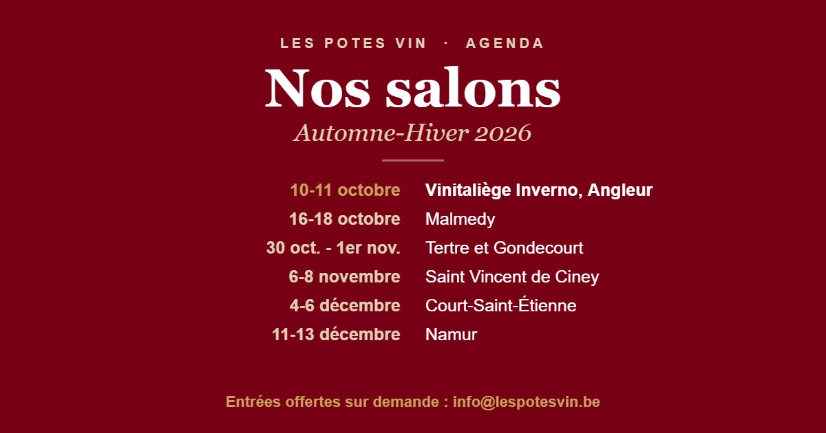Agenda des salons des vins Les Potes Vin automne-hiver 2026